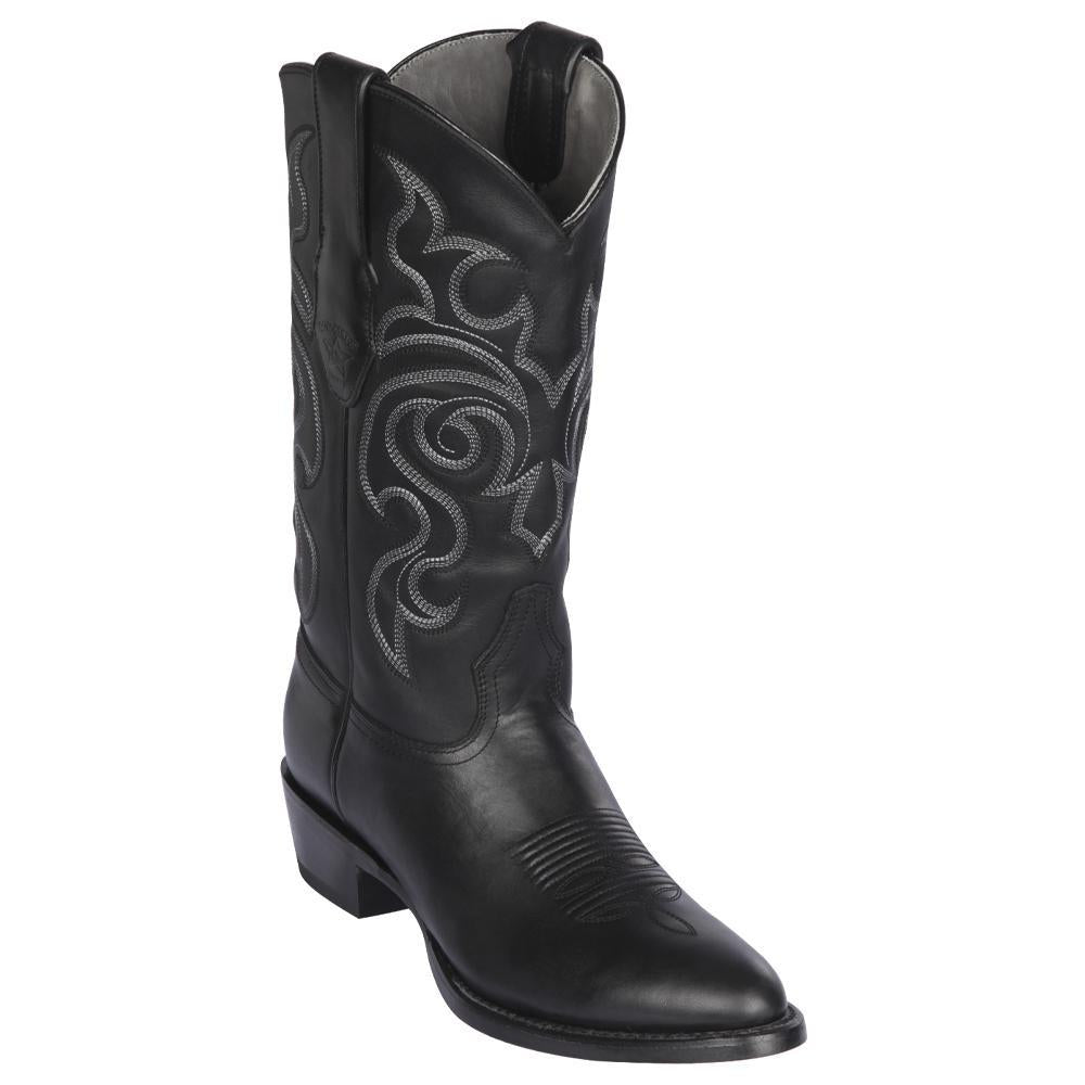 Los Altos Boots Mens #653805 Round Toe | Genuine Pull Up Leather Boots | Color Black