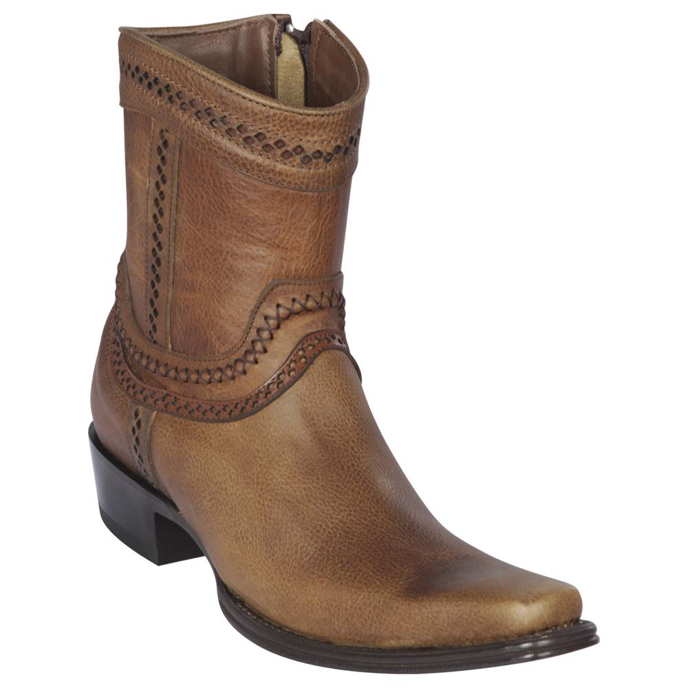 Los Altos Boots Mens #76B9951 Low Shaft European Square Toe | Genuine Rage Leather Boots | Color Honey