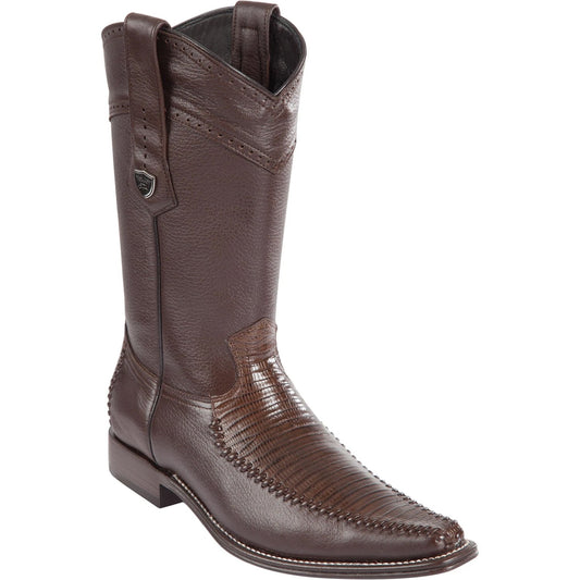 Wild West Boots #278t0707 Men's | Color Brown | Men's Wild West Teju Lizard With Deer Boots Handcrafted