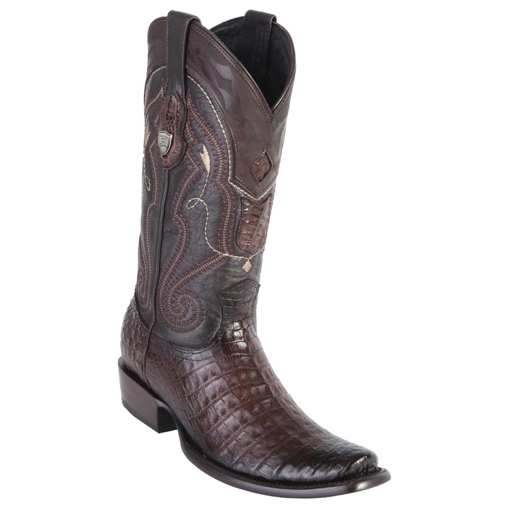 Wild West Boots #2798216 Men's | Color Burnished Brown | Men's Wild West Caiman Belly Boots Dubai Toe Handcrafted