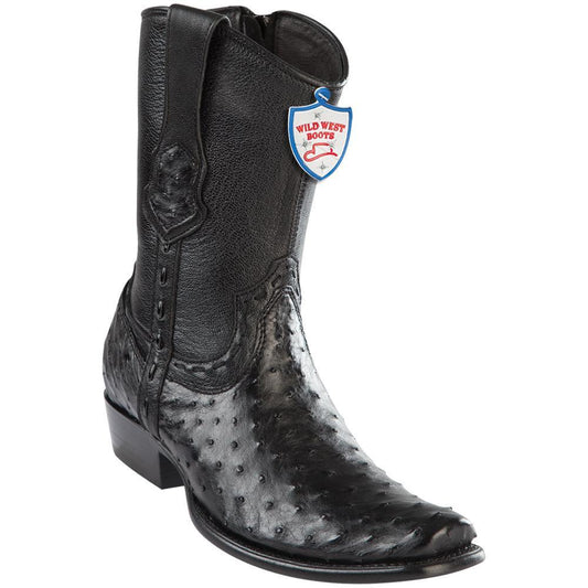 Wild West Boots #279B0305 Men's | Color Black | Men’s Wild West Ostrich Boots Dubai Toe Handcrafted