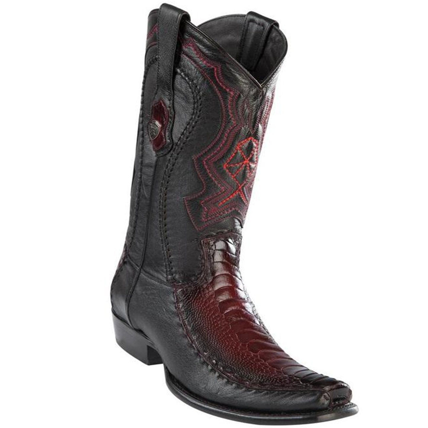 Wild West Boots #279F0543 Men's | Color Faded Burgundy | Men’s Wild West Ostrich Leg Boots Dubai Toe Handcrafted