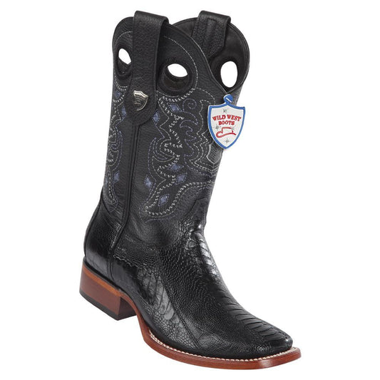 Wild West Boots #28240505 Men's | Color Brown | Men's Wild West Ostrich Leg Boots Square Toe Handcrafted