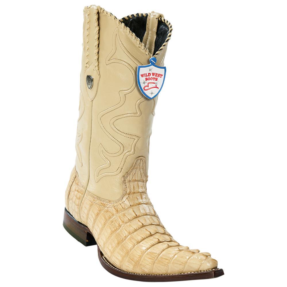 Wild West Boots #2950111 Men's | Color Oryx | Men's Wild West Caiman Tail 3x Toe Boots Handcrafted