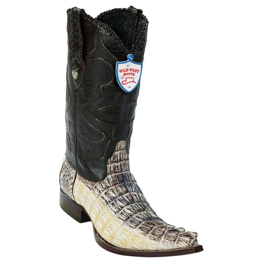 Wild West Boots #2950149 Men's | Color Natural | Men's Wild West Caiman Tail 3x Toe Boots Handcrafted