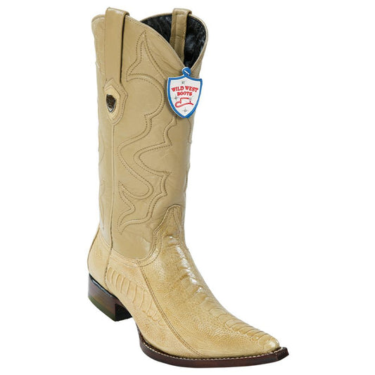 Wild West Boots #2950511 Men's | Color Oryx | Men's Wild West Ostrich Leg 3x Toe Boots Handcrafted