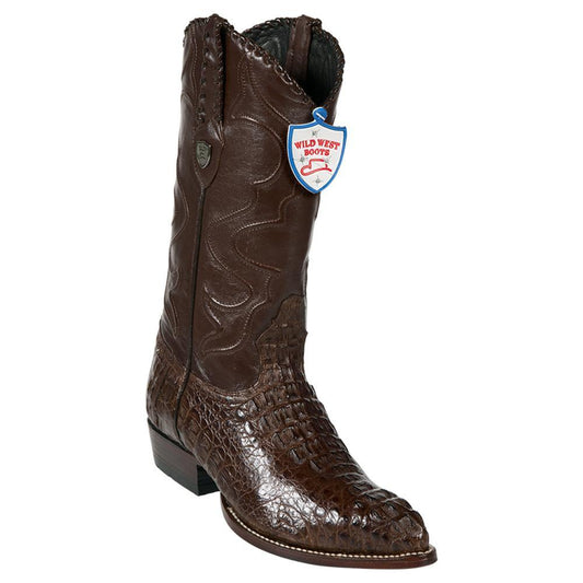 Wild West Boots #2990207 Men's | Color Brown  | Men's Wild West Caiman Hornback J Toe Boots Handcrafted