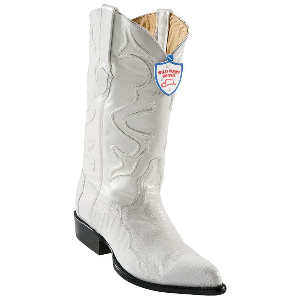 Wild West Boots #2990528 Men's | Color White | Men's Wild West Ostrich Leg J Toe Boots Handcrafted