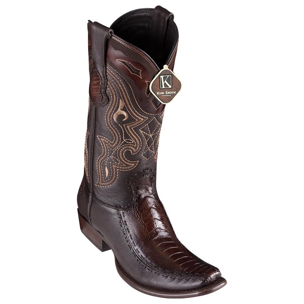 Wild West Boots #479F0516 Men's | Color Burnished Brown | Men's Wild West Ostrich Leg 3x Toe Boots Handcrafted