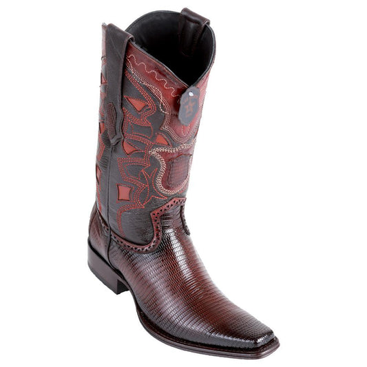 Los Altos Boots Mens #760616 European Square Toe | Genuine Lizard Leather Boots | Color Faded Brown