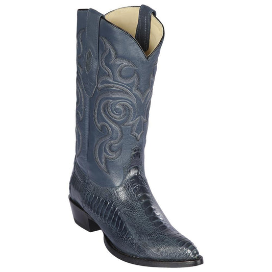 Los Altos Boots Mens #990514 J Toe | Genuine Ostrich Leg Boots | Color Blue Jean