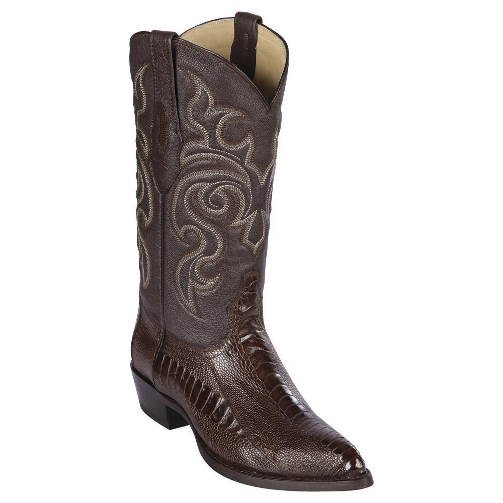 Los Altos Boots Mens #990507 J Toe | Genuine Ostrich Leg Boots | Color Brown