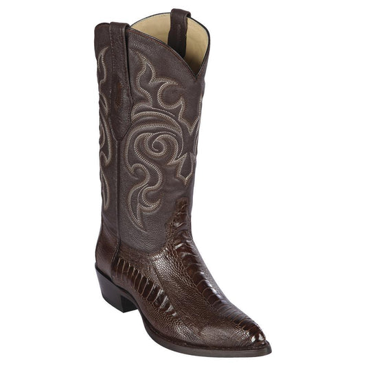 Los Altos Boots Mens #990507 J Toe | Genuine Ostrich Leg Boots | Color Brown