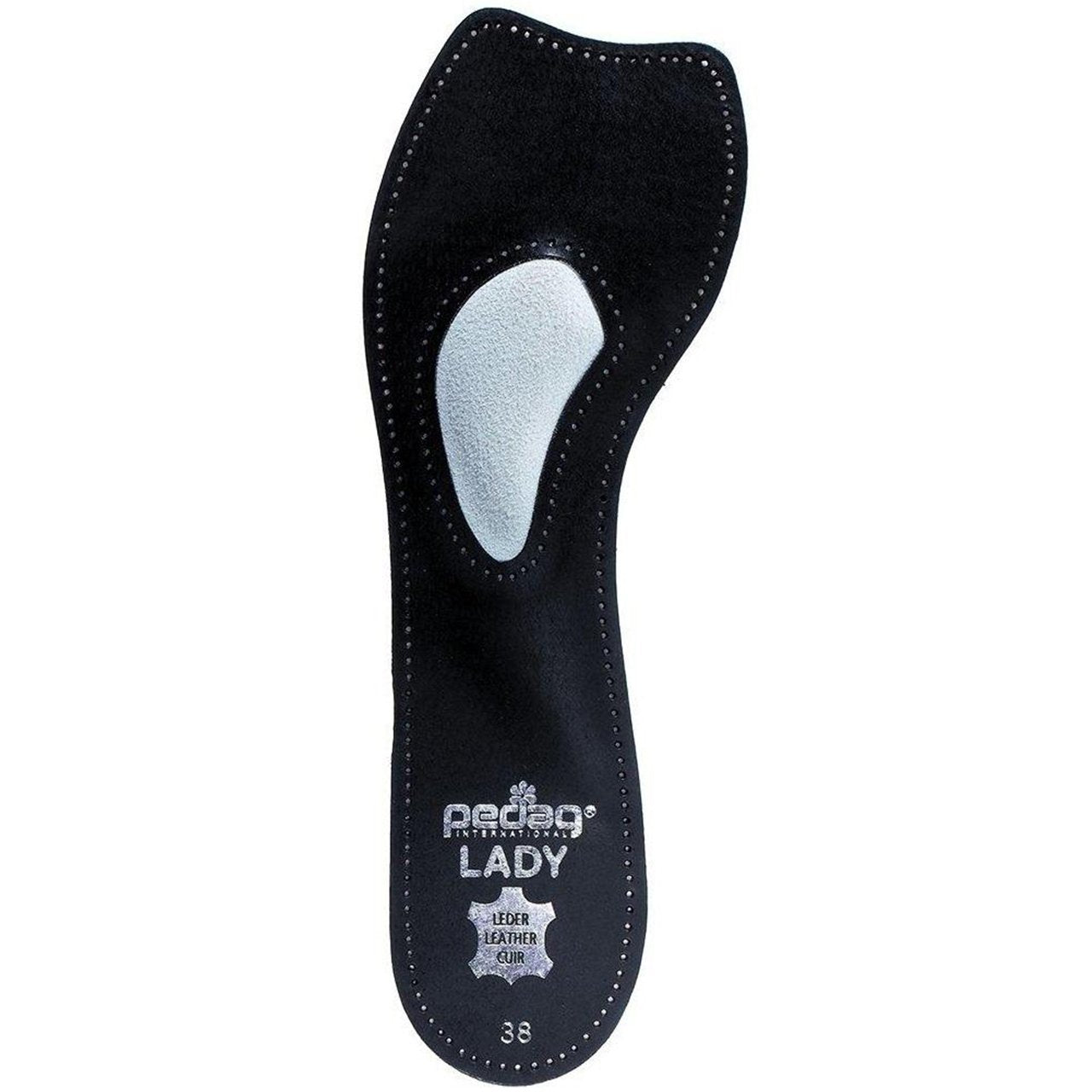 Pedag Black Lady 3/4 Leather Insoles #PEDLADYB - One Pair