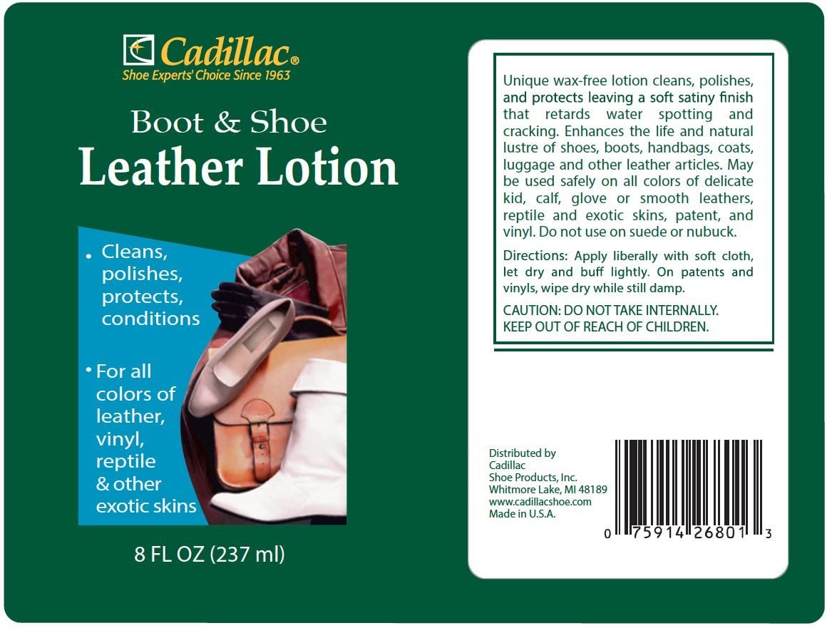 Cadillac Boot and Shoe Leather Conditioner and Cleaner Lotion