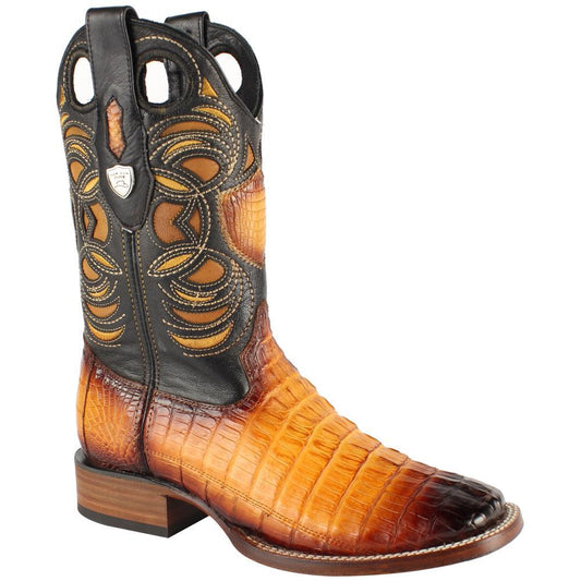 Wild West Boots #28240102 Men's | Color Buttercup | Men’s Wild West Caiman Tail Boots Handcrafted