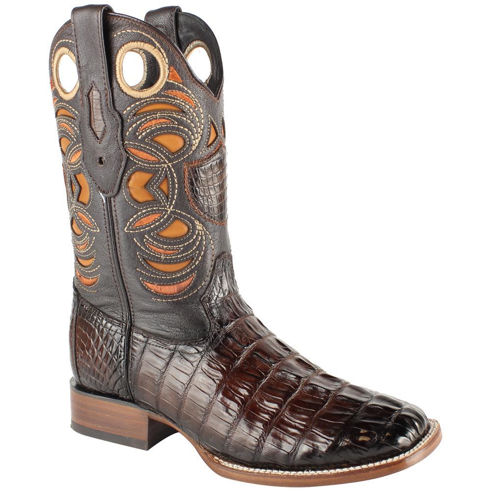 Wild West Boots #28240116 Men's | Color Black Brown | Men’s Wild West Caiman Tail Boots Handcrafted