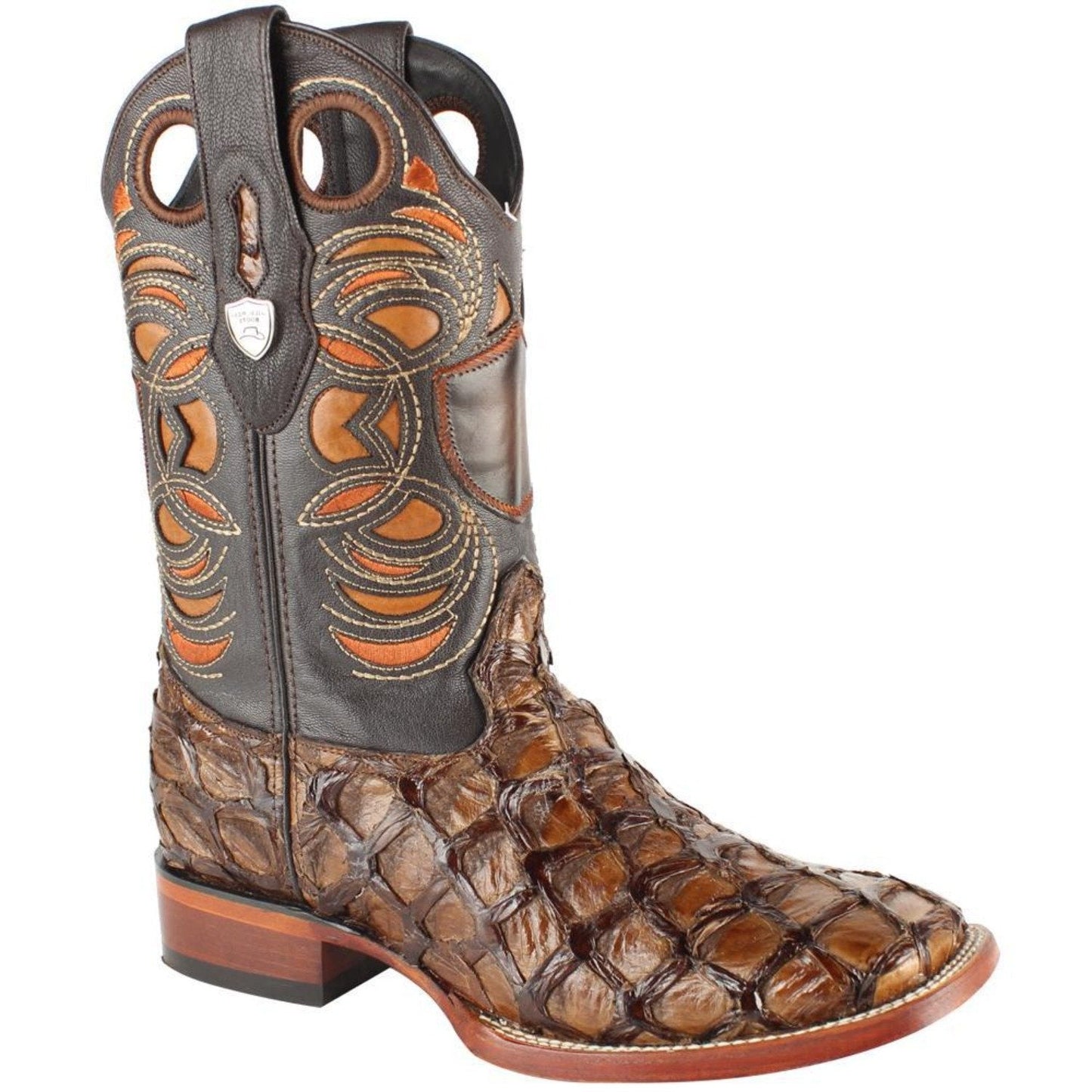 Wild West 28241007 Men's | Color Glossy Brown | Men’s Wild West Pirarucu Fish Boots Handcrafted