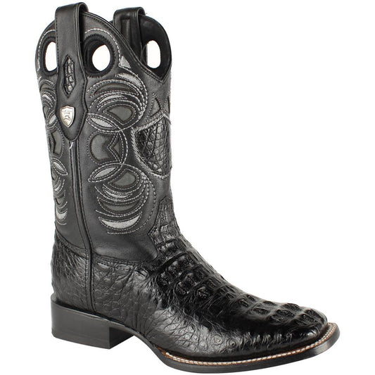 Wild West Boots #28240205 Men's | Color Black | Men’s Wild West Caiman Hornback Boots Square Toe Handcrafted