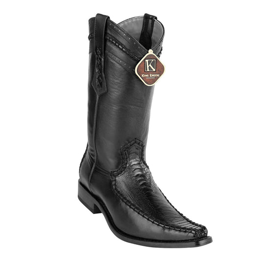 Men's King Exotic Boots Ostrich Leg European Toe Black (477bd0505)