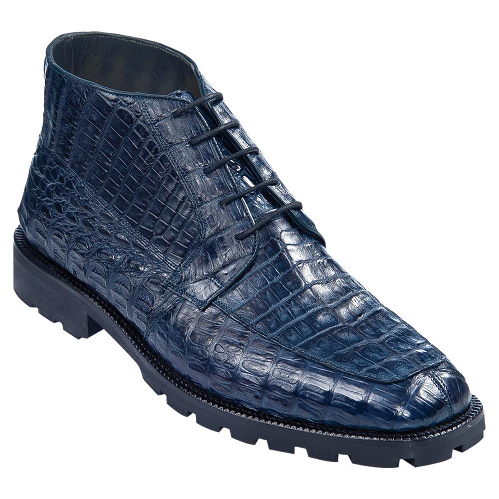 Los Altos (ZA2068210) Navy Genuine Caiman Crocodile Belly Ankle Boot