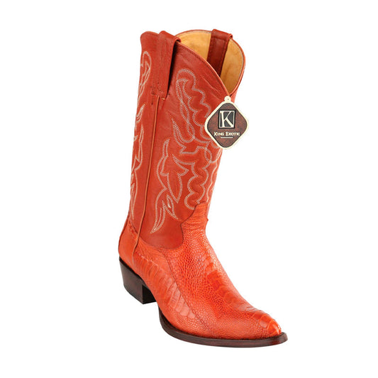 Mens King Exotic Ostrich Leg Boots Cognac (4980503)