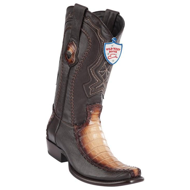 Wild West Boots #279F8215 Men's | Color  Faded Oryx | Men's Wild West Caiman Belly Boots Dubai Toe Handcrafted