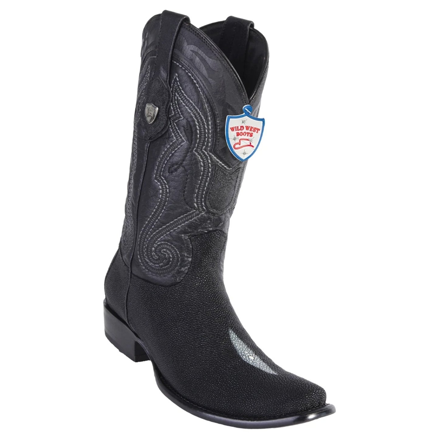 Wild West Boots #2791205 Men's | Color Black | Men's Wild West Stingray Boots Single Stone Dubai Toe