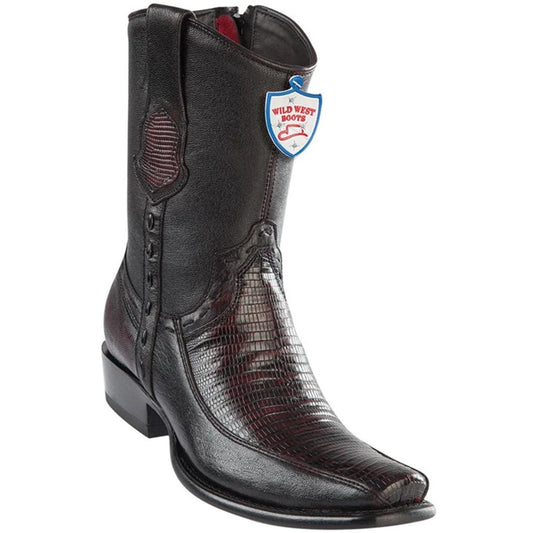 Wild West 279BF0718 Men's | Color Black Cherry | Men’s Wild West Teju Lizard With Deer Boots Dubai Toe Handcrafted