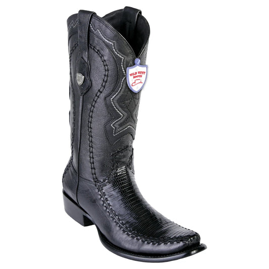 Wild West Boots #279F0705 Men's | Color Black  | Men's Wild West Lizard Boots Dubai Toe Handcrafted