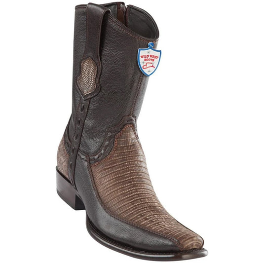 Wild West 279BF0735 Men's | Color Sanded Brown | Men’s Wild West Teju Lizard With Deer Boots Dubai Toe Handcrafted