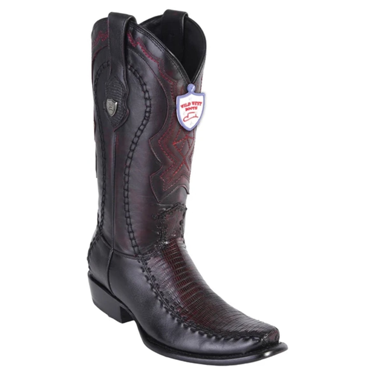 Wild West Boots #279F0718 Men's | Color Black Cherry | Men's Wild West Lizard Boots Dubai Toe Handcrafted