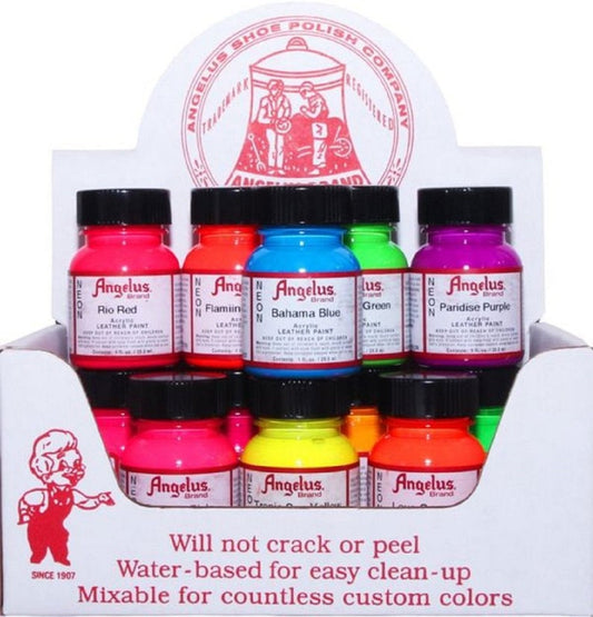 Angelus Acrylic Paints Neon 1 Oz (Per Unit)  (#ANAPN1OZ )