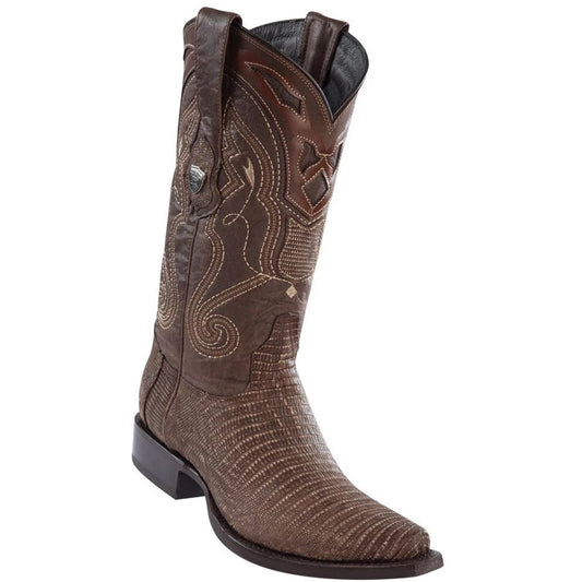 Wild West Boots #2940735 Men's | Color Sanded Brown | Men’s Wild West Lizard Boots Snip Toe Handcrafted