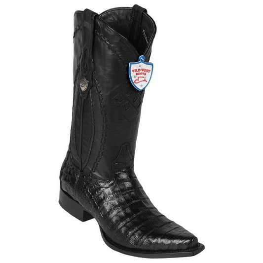 Wild West Boots #2948205 Men's | Color Black | Men's Wild West Caiman Belly Snip Toe Boots Handcrafted