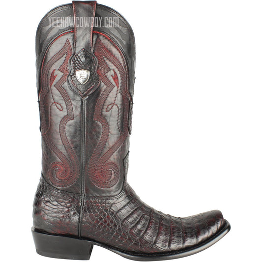 Wild West Boots #2798218 Men's | Color  Blackcherry | Men's Wild West Caiman Belly Boots Dubai Toe Handcrafted